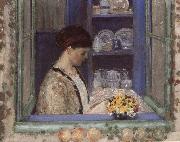 frederick carl frieseke Mis.Frederick in front of the window oil painting reproduction